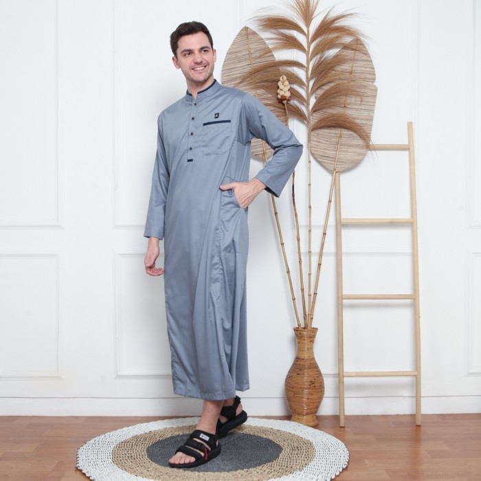 PROMO Busana Muslim Jubah Pria Gamis Pria - Abu-abu, XXL