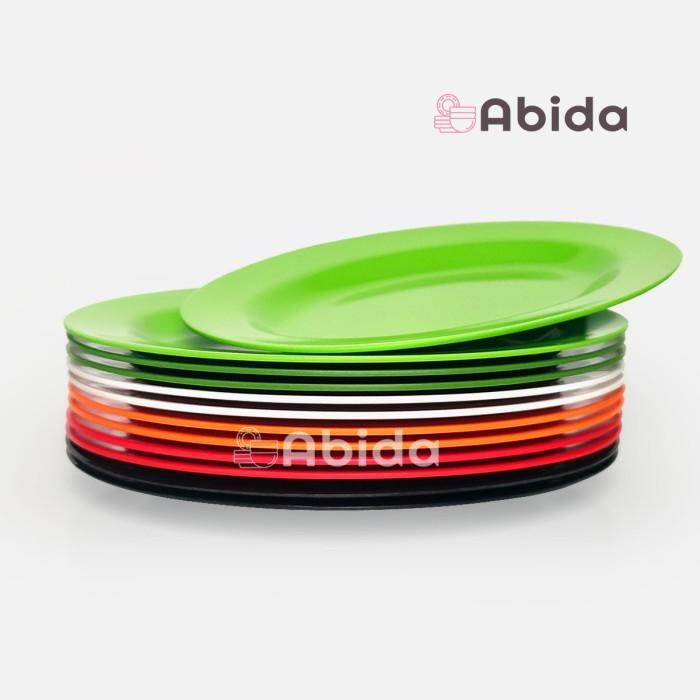 Abida 1 Lusin Piring Oval Melamin 10 Inch - Piring Saji Lusinan - U810