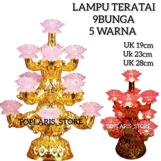 

Ready Lampu Teratai 9 Bunga 5 Warna NEW