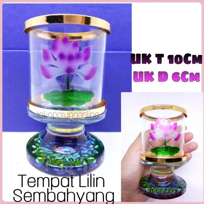 

Ready Tempat Lilin Kristal Teratai Hoki T10