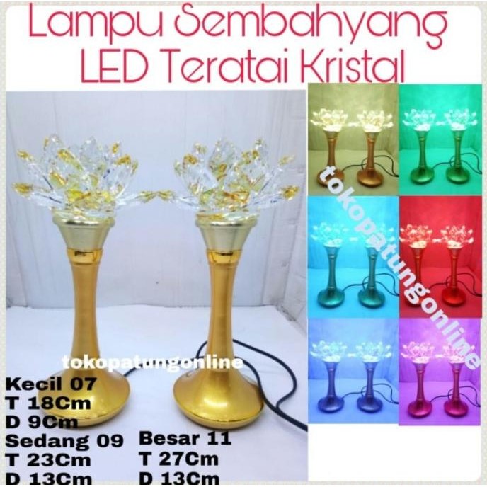 

Ready Lampu LED Teratai Sembahyang Kristal Premium Besar