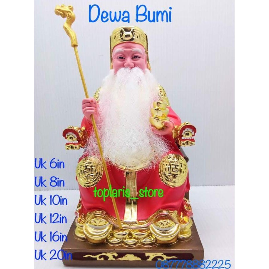 

Ready Patung Dewa Bumi Fiber Import 8in Baju Merah