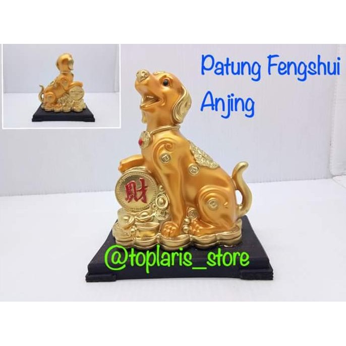 

Ready Patung Anjing Fengshui Emas Fiber