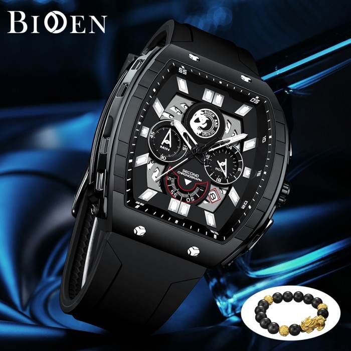 [COD] BIDEN Jam Tangan Pria Olahraga Kalendar Bercahaya Anti Air Tali Silikon Jam Tangan Cowok Origi