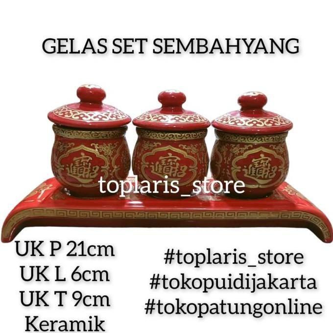 

Ready Gelas Sembahyang Puja Set 3 Keramik 03