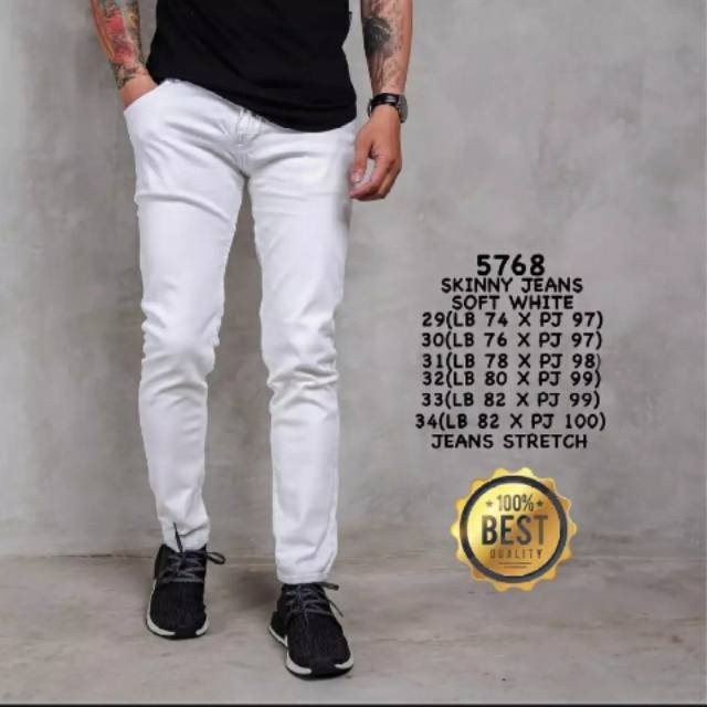 Celana Jeans Pria Warna Putih White Denim Original Forward