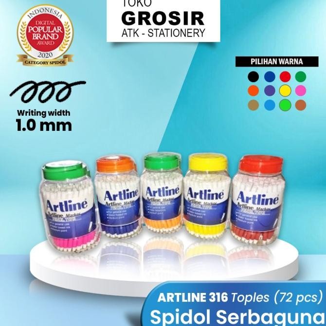 

Sale Grosir Spidol Kecil Warna Artline Marker Ek-316 Toples