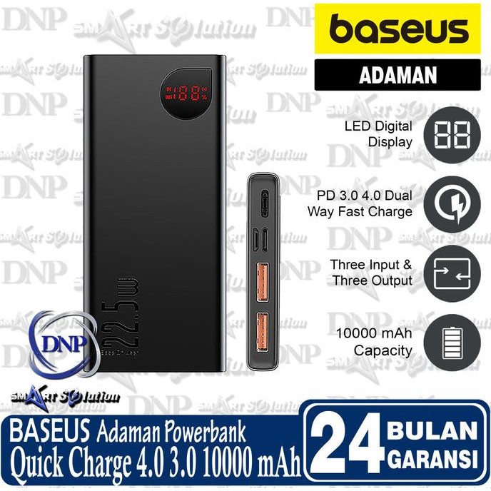 Baseus Adaman Powerbank Metal Digital Display QC 10000mAh 22.5W Baru