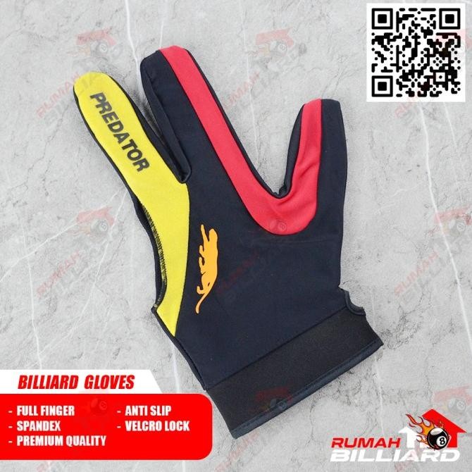 * Billiard Gloves - Sarung Tangan - Predator - 3 Finger - Anti Slip //