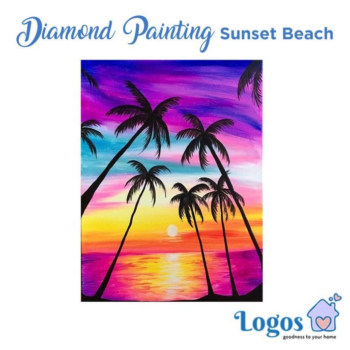 

Terbaru 5D Diamond Painting Sunset Beach Full Drill Art Craft Lukisan Kristal