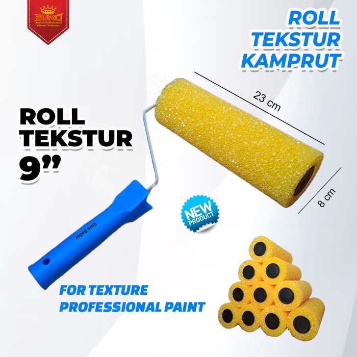 Roll Cat Tekstur Motif Kamprot Roll 9 Inch Texture Roller Paint