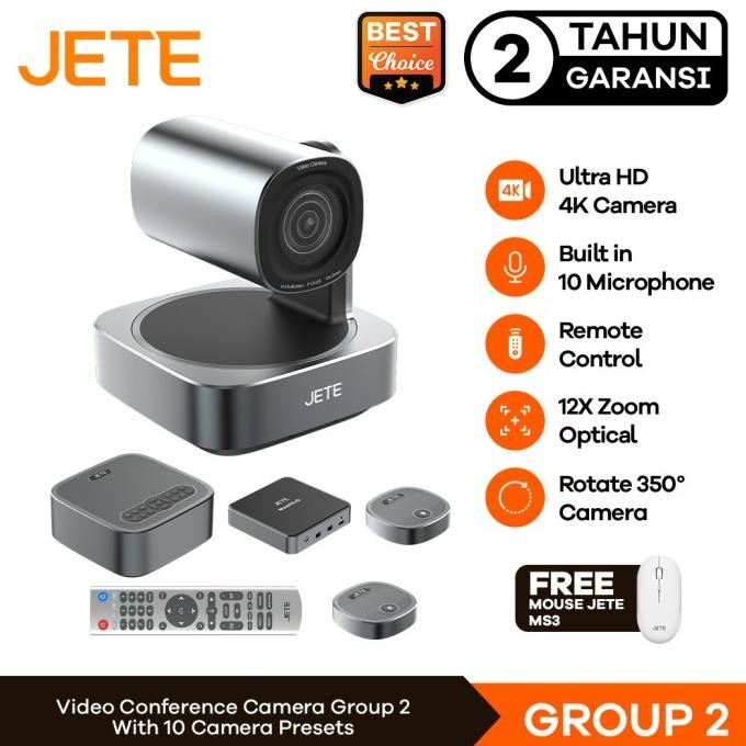 Sale Jete Group 2 Video Conference 4K Camera Webcam12X Zoom 1/2.8 Sony Cmos - Garansi 2 Tahun