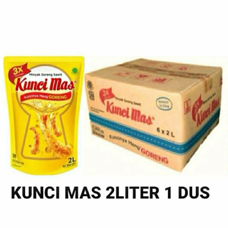 

MINYAK GORENG KUNCI MAS 2 liter 1 karton isi 6 pcs