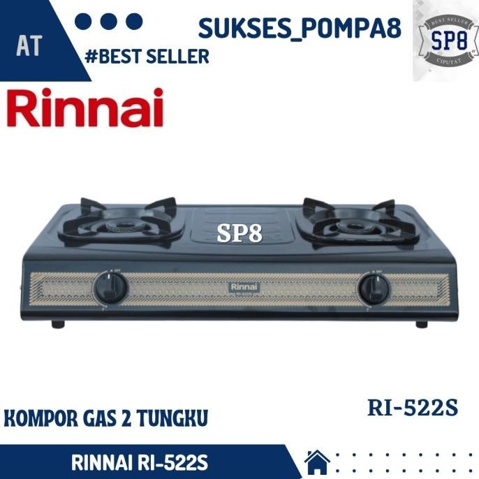 RINNAI RI-522S Kompor Gas 2 Tungku Ceflon