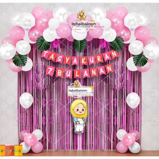 Terlaris BACKDROP DEKORASI TASYAKURAN 7 BULANAN KEHAMILAN SALE