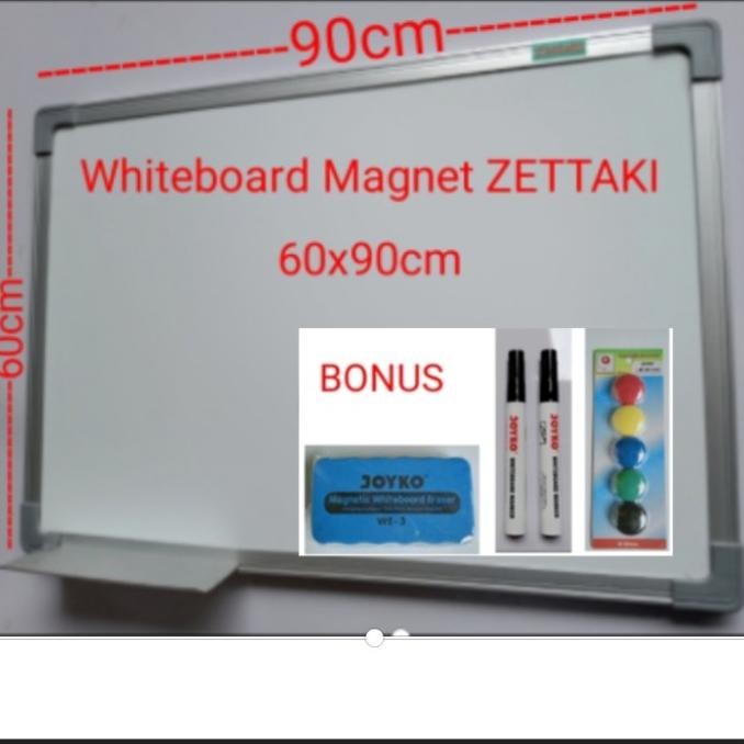 

TERLARIS - Papan tulis whiteboard gantung single face ZETTAKI 60x90cm