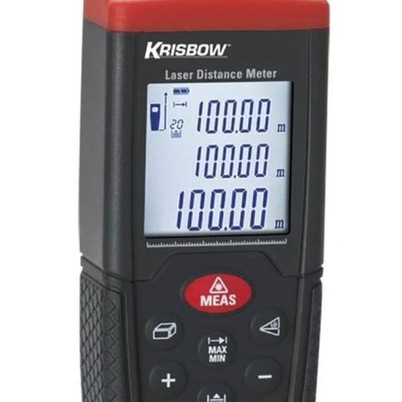 Meteran Digital Krisbow Laser Distance Meter 100 Meter Compact Digital