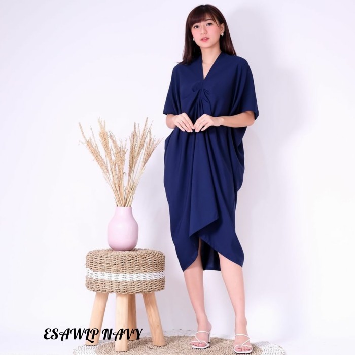PROMO KAFTAN MODERN TRENDY /KAFTAN LEBARAN - NAVY