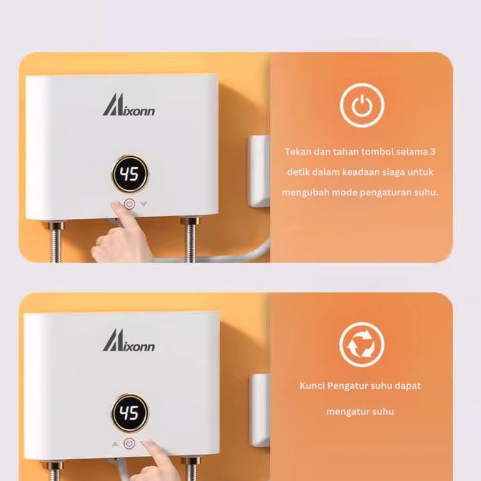 MIXONN Water Heater Instant Listrik Portable - Pemanas Air [terbaik]