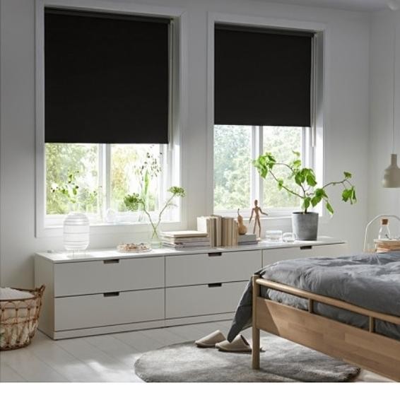Tirai Gulung Jendela Anti Tembus Cahaya FR 60x195cm Ori_Hitam