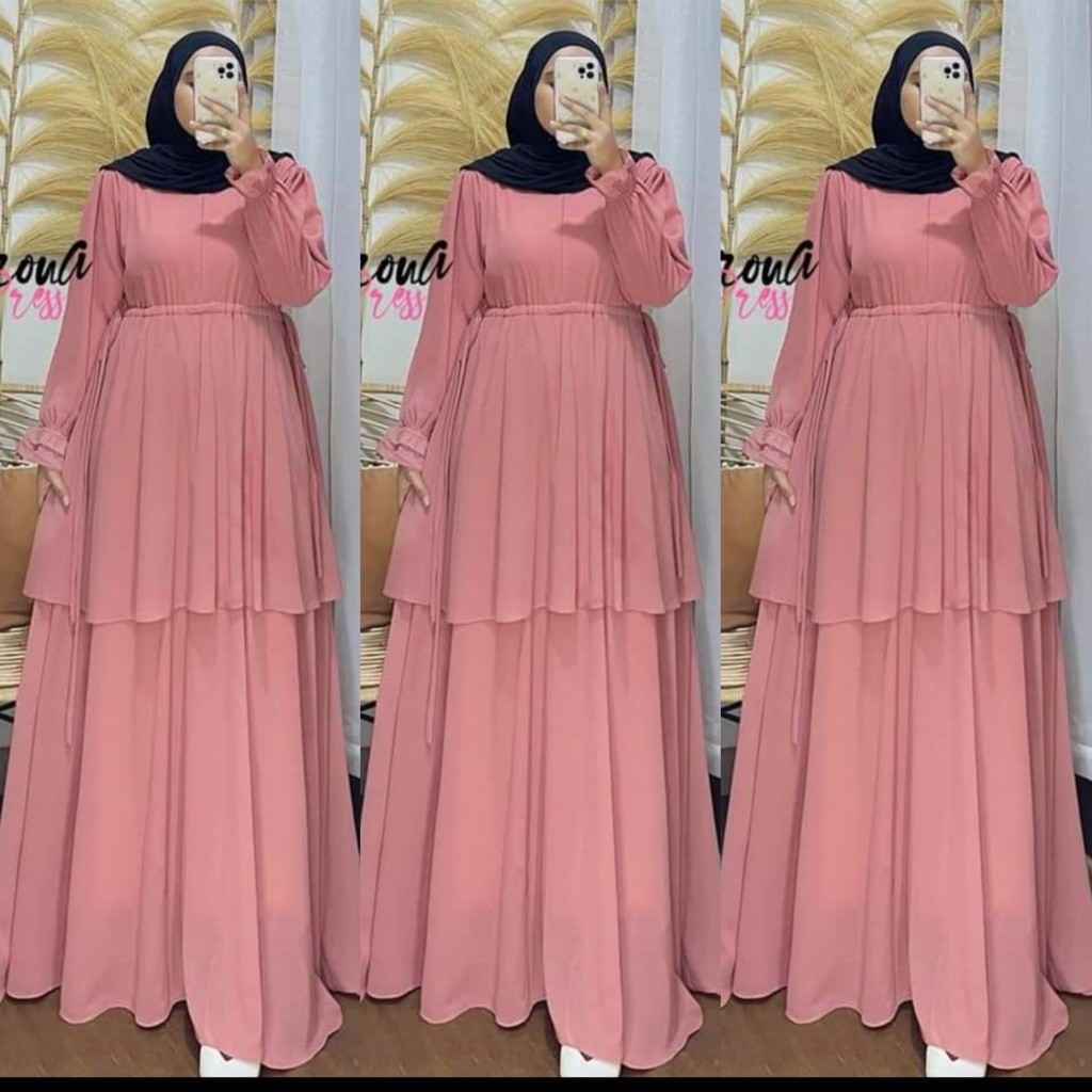 Gamis Lebaran Wanita Terbaru 2025 Baju Pengajian Ibu Pernikahan Set Gamiss Hijab Longdress Busui Ser