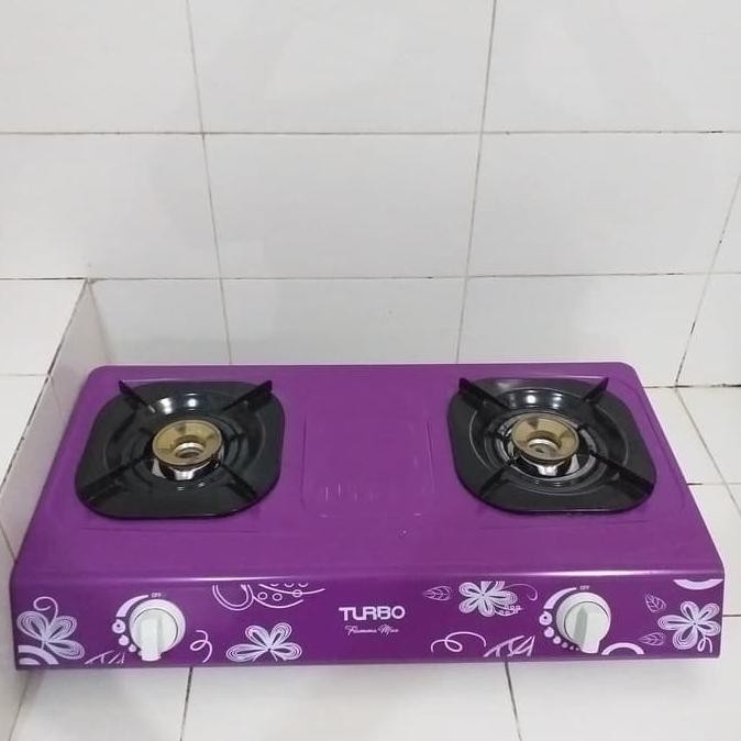 Kompor Gas Dua Tungku TURBO GS-2077 Plat Besi Anti Karat Awet Tahan Lama - HRG DISKON