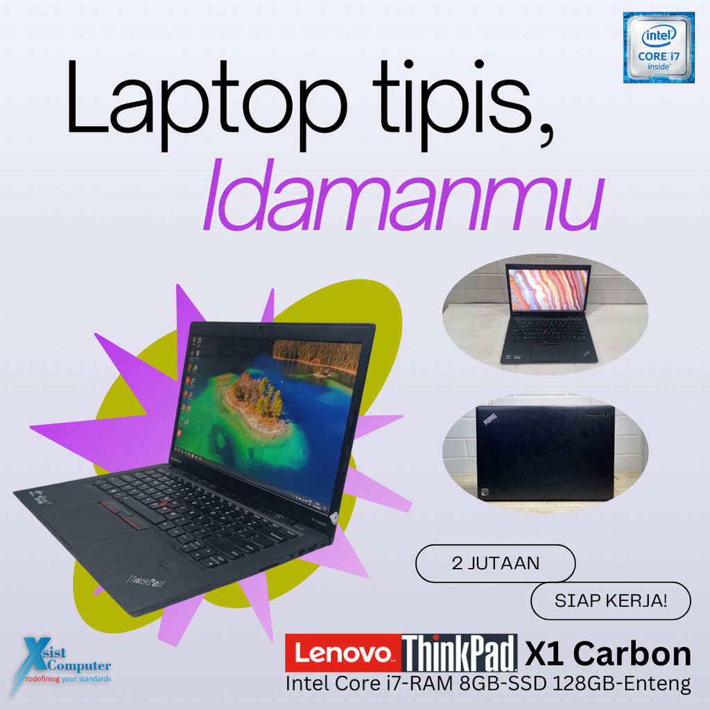 Lenovo Thinkpad X1 Carbon Core i7 gen 3 8GB 128GB WIN ORI Laptop Notebook