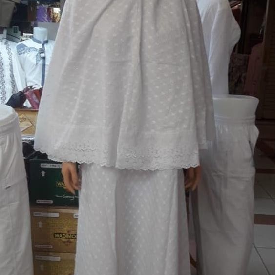 Miliki Baju Ihrom Wanita-Baju Ihrom Gamis Dan Bergo-Gamis Putih M-L-Xl-Xxl