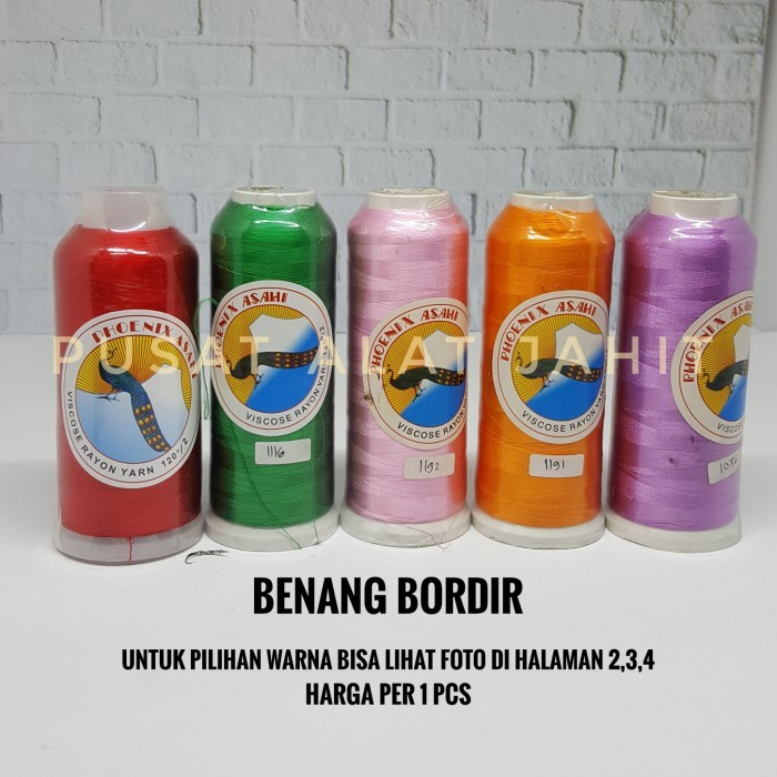TERBARU BENANG BORDIR VISCOSE RAYON YARN WARNA WARNI PHOENIX ASAHI PREMIUM HOT SALE