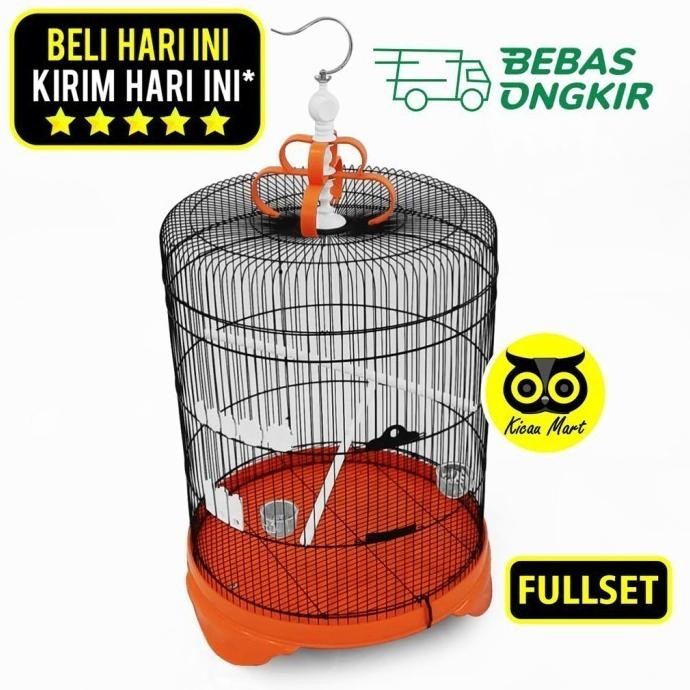 Sangkar burung murai batu diameter 57cm fullset bahan ruji besi import