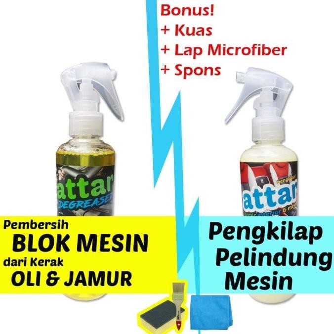 PAKET Pembersih Kerak Oli Blok Mesin Mobil & Motor & Semir Pengkilap