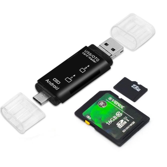 Adapter OTG Card Reader 3 in 1 Tipe C Micro USB