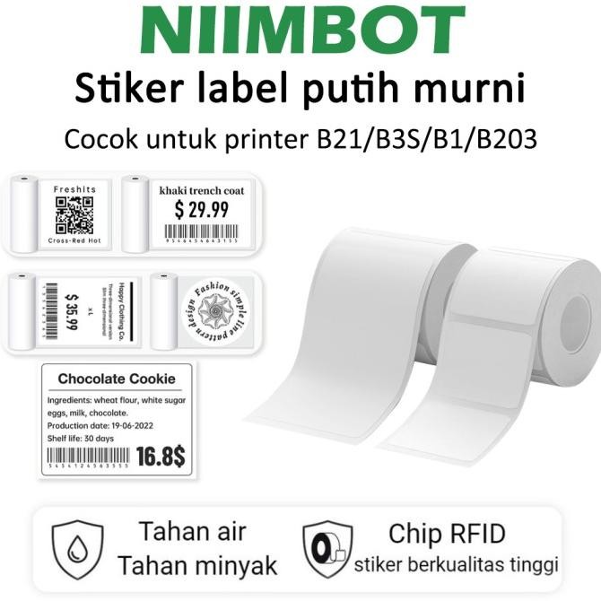 

Sale Niimbot B21/B3S/B1 White Label Printing Paper Thermal Label Paper