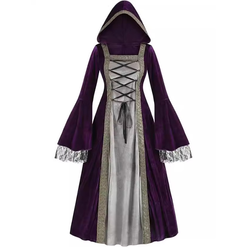 2024Women's Medieval Renaissance plus Size Medieval Role Play Dress