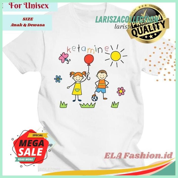 KAOS PREMIUM  KARTUN KETAMINE KAUS ATASAN HARAJUKU FASHION KOREA STYLE KATUN TERJAMIN BEST BY LARISZ