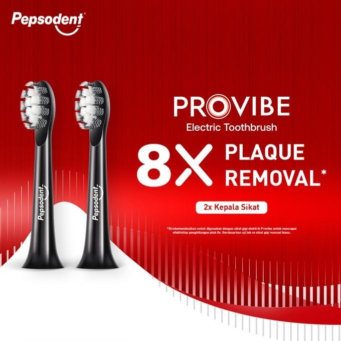 Sikat - Pepsodent Sikat Gigi Electric Provibe Refill Head Deap Clean Isi 2