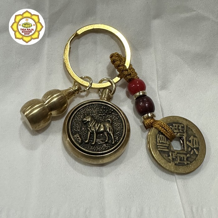Gantungan Kunci Shio Holo Koin Dan Pelindung Shio Anjing