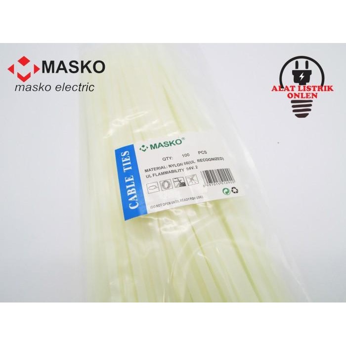 

Masko Kabel Ties 50Cm/ Segel Kantong Plastik Sabuk/Tali/Klip 4.8*500Mm