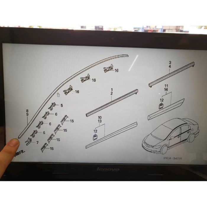 Karet List Roof Atap Bagian Atas Samping Kaca Depan Civic FD FD1 FD2