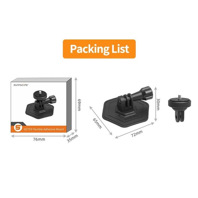 

Sunnylife Adhesive Helmet Mount Bracket Pocket 3 Gopro 12 Insta360 X3 Terlaris