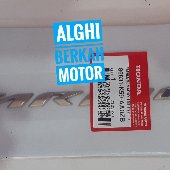 Terbaru Emblem Vario 150 Gold Original Honda 86831-K59-Aa0Zb