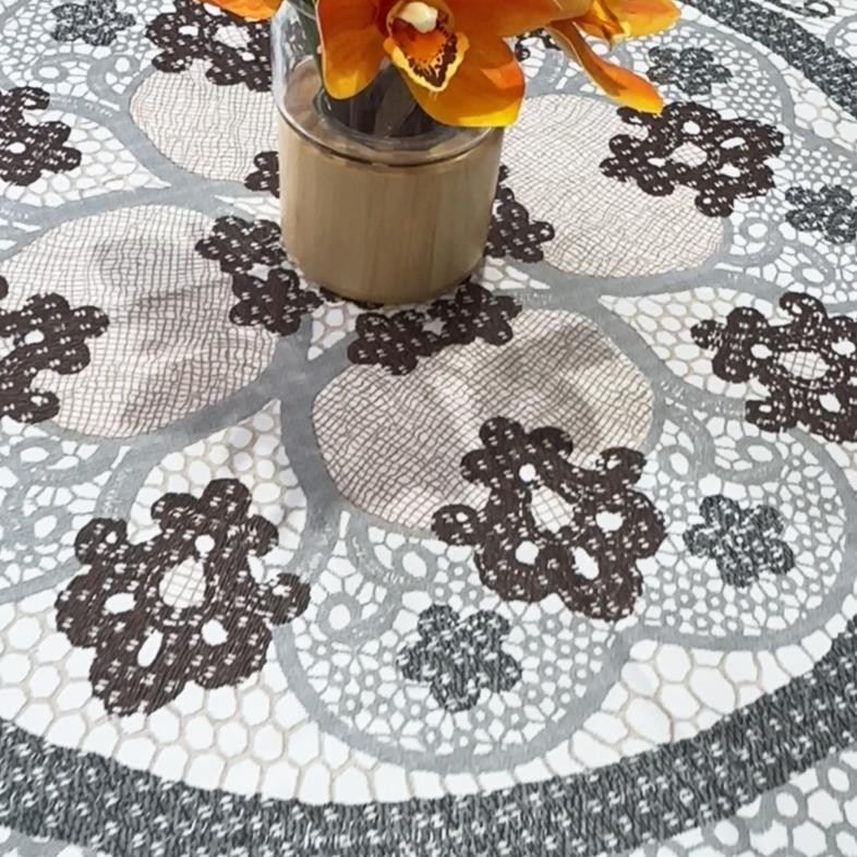 Loyal Bosque Taplak Meja Makan Bundar Bulat Ukuran 180x180cm/Ruang Tamu Mewah Kecil Besar Gold GROSI