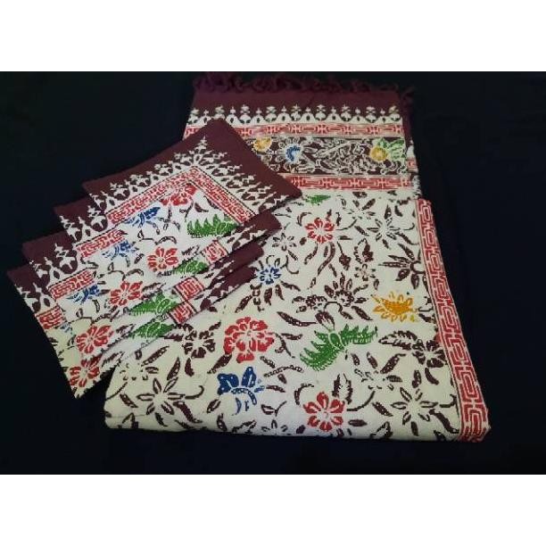 Taplak Meja Makan Batik Cuiri Besar Kursi 6