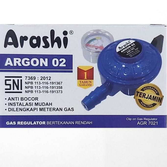 Regulator Gas LPG + Meter Tabung 3kg/12kg Arashi 02