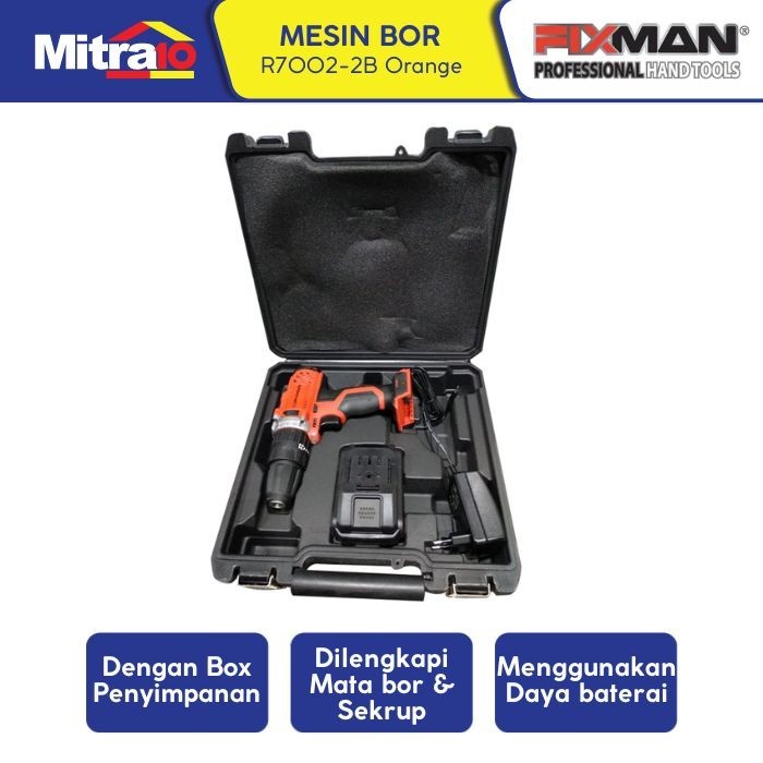 Fixman R7002-2B Cordless Drill 20V Set - Mesin Bor