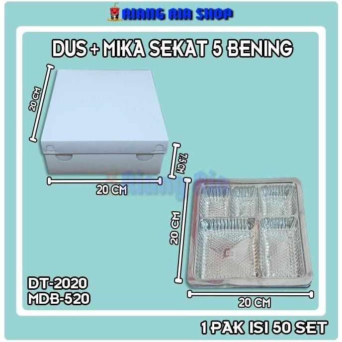 

Dus Makanan + Mika Sekat 5 Uk 20 X 20 Cm @50Pcs - Kotak Nasi Box