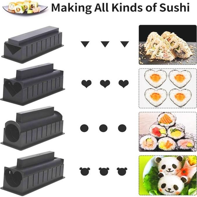 Sushi Maker Professional 10 Set Cetakan Nasi Bento Onigiri Kimbab Nori