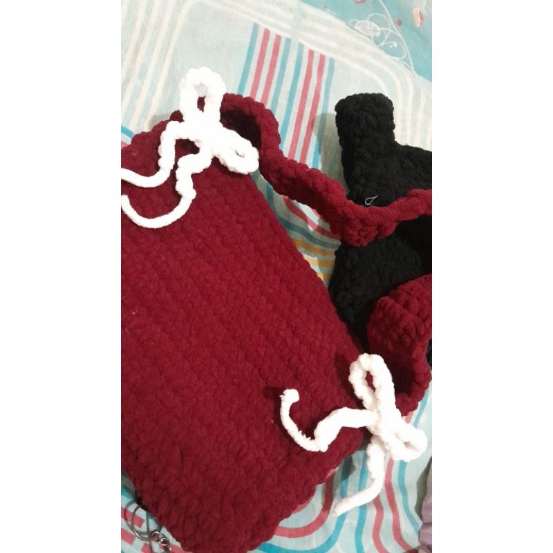 Tas bahu/shoulder bag rajut chenille