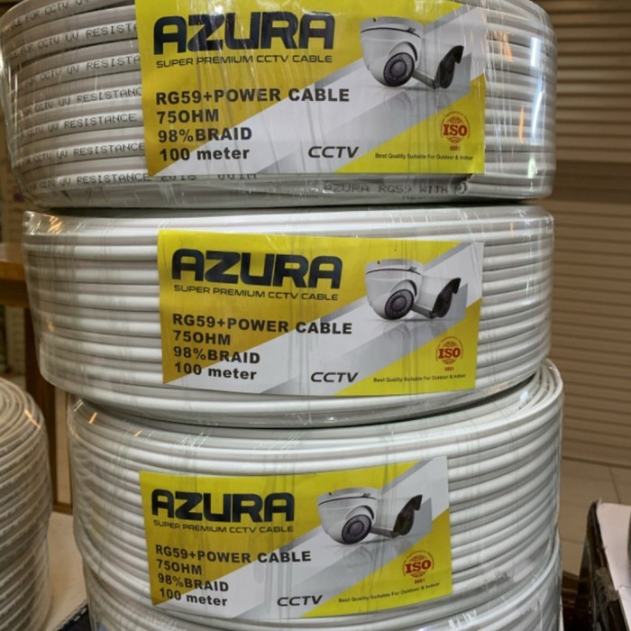 Paling Baik Kabel Azura Rg59 + Power 100 Meter / Kabel Azura Rg59 + Power 100M