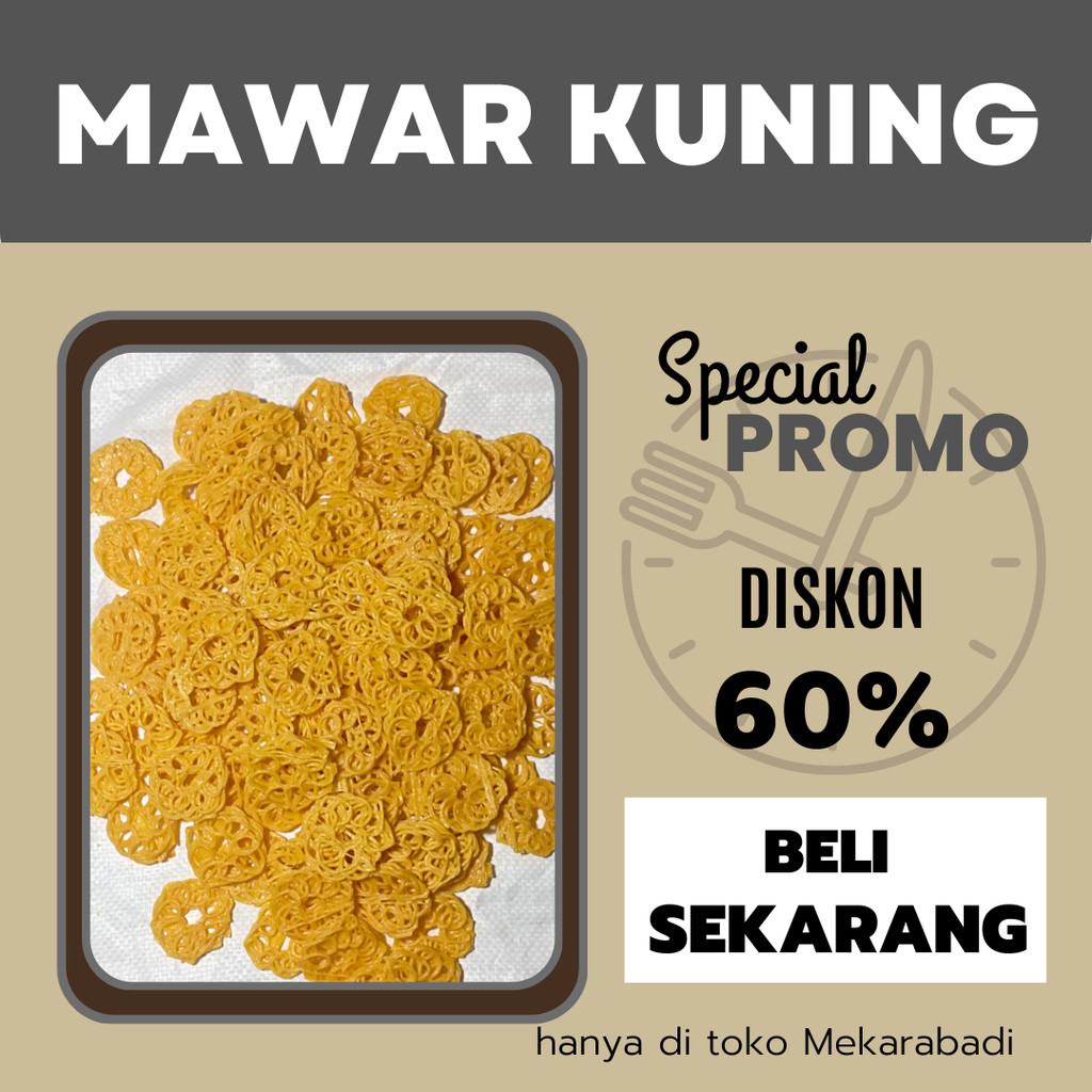 

Krupuk Mawar Kuning Mini Kemasan 500 Gram